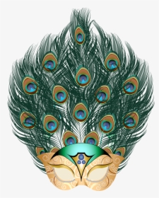 Mardi Gras Feathers Png - Peacock Feather Mask, Transparent Png, Transparent PNG