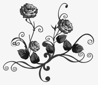 Clipart - Transparent Rose Clipart Black And White, HD Png Download, Transparent PNG