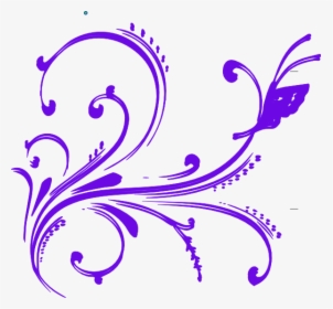 Purple Flourish Cliparts - White Floral Designs Png, Transparent Png, Transparent PNG
