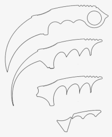 How To Make Paper Cs Go Karambit Knife - Line Art, HD Png Download, Transparent PNG