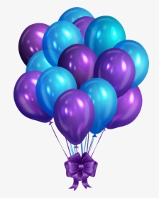 Blue Purple Bunch Of Balloons Clip Art Png Image - Red And Blue Balloons Png, Transparent Png, Transparent PNG