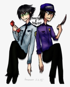 [fnaf] Phone Guy And Purple Guy By Kanomwanie - Cartoon, HD Png Download, Transparent PNG