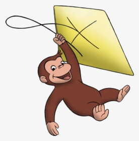 Curious George Flying A Kite , Png Download - Curious George With Kite, Transparent Png, Transparent PNG