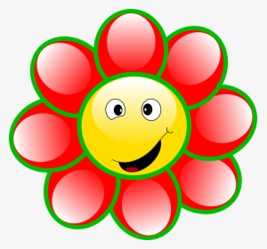 Smiley, Flower, Face, Goofy, Smile, Cartoon, Cheerful - Fiore Clip, HD Png Download, Transparent PNG