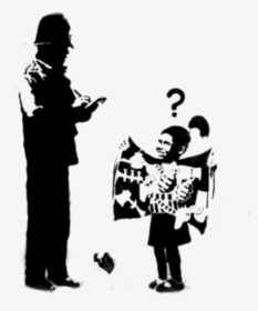 Banksy Girl And Policeman , Png Download - Street Art Uk Police, Transparent Png, Transparent PNG