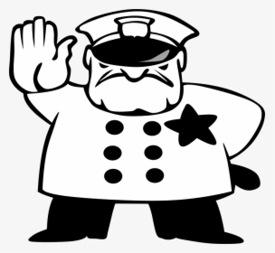 Policeman, Stop, Traffic, White, Black, Moustache, HD Png Download, Transparent PNG