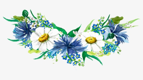 Watercolor Wreath Made Of The Bluebottle, Margaret - Meadow Flowers Wedding Invitation, HD Png Download, Transparent PNG