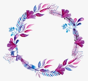 #purple #watercolor #wreath #ink #paint #flowers #freetoedit - Watercolor Weather Flower Png Purple, Transparent Png, Transparent PNG