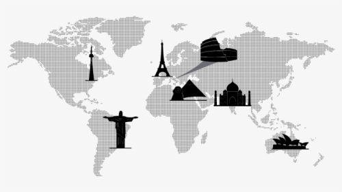 World Icons On Map - World Map, HD Png Download, Transparent PNG