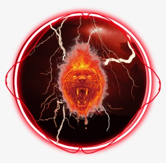 #lion #red #lightning #lightningbolt #lightningstrikes - Circle, HD Png Download, Transparent PNG