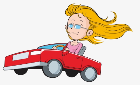 Car Driving Transprent Png Free Download - Woman Driving Car Clipart, Transparent Png, Transparent PNG
