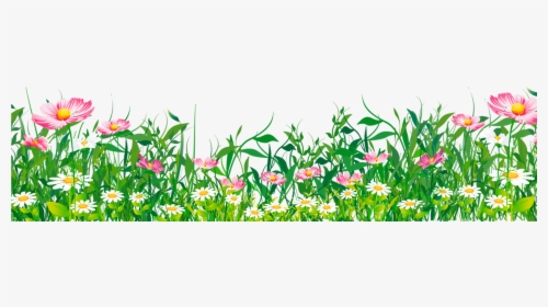 Flowers Grass Clipart - Grass With Flowers Png, Transparent Png, Transparent PNG