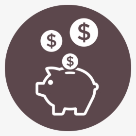Piggy Bank Icon With Dollar Signs Above It - Savings Circle Icon Png, Transparent Png, Transparent PNG