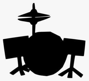 Download Drum Set Black And White Clipart Drum Kits - Silhouette Drums Clip Art, HD Png Download, Transparent PNG