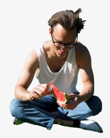 Watermelon Sitting Png Image - Cut Out People Sitting In Grass, Transparent Png, Transparent PNG