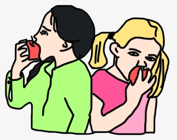 People Eating Apple Clipart, HD Png Download, Transparent PNG