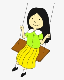 Human Behavior,art,yellow - Child In Swing Drawing, HD Png Download, Transparent PNG