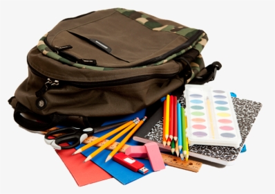 School Bag And Supplies, HD Png Download, Transparent PNG