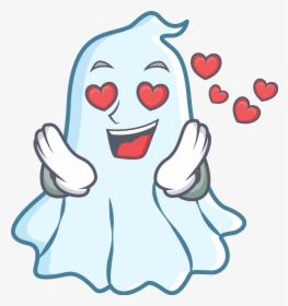 Halloween Fond D Écran Entitled Cute Ghost In L Amour - Cute Cartoon Ghost, HD Png Download, Transparent PNG