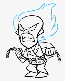 Clip Art How To Draw Rider - Easy Ghost Rider Drawing, HD Png Download, Transparent PNG