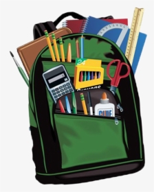 Backpack Filled With School Supplies, HD Png Download, Transparent PNG
