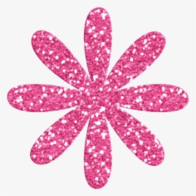 Pink Flower Clip Art - Glitter Flowers Clipart, HD Png Download, Transparent PNG
