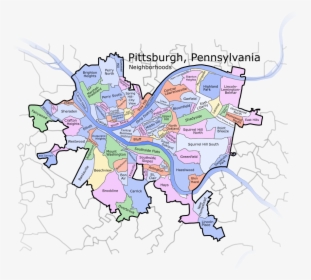 Pittsburgh Pennsylvania Neighborhoods Fade - Pittsburgh Neighborhood Map, HD Png Download, Transparent PNG