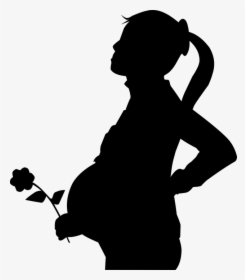 Pregnant, Flower, Silhouette, Woman, Mother, New, Baby - Newborn Baby Silhouette Png, Transparent Png, Transparent PNG