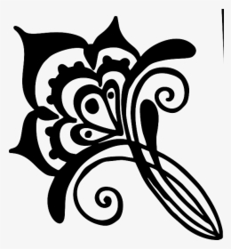 Flower, Henna, Vines, Swirl, Artwork, Silhouette - Henna Silhouette, HD Png Download, Transparent PNG