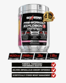 Pre-workout Explosion Ripped - Six Star Pre Workout Explosion Ripped, HD Png Download, Transparent PNG