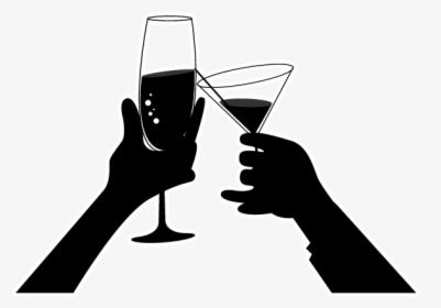 Silhouette Png Download - Silhouette Champagne Toast Clipart, Transparent Png, Transparent PNG