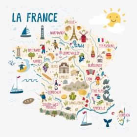 Map Of France - France Map Cute, HD Png Download, Transparent PNG