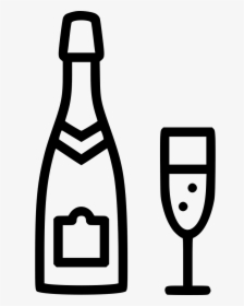 Champagne Glass Alcohol Bottle Celebrate Cheers - Champagne Svg, HD Png Download, Transparent PNG