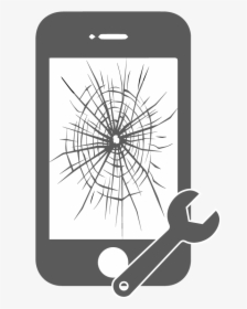 Any Broken Cell Phone Screen Can Be Replaced At Tech - White Broken Phone Screen Png, Transparent Png, Transparent PNG