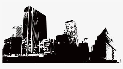 Building Euclidean Vector - Building Sketch Black And White, HD Png Download, Transparent PNG