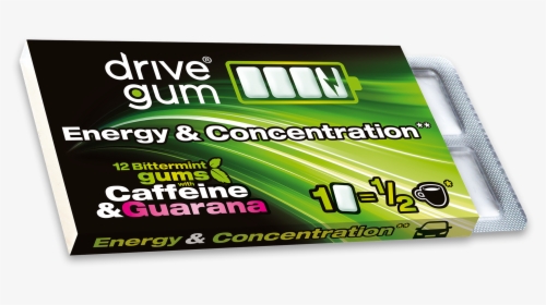 Drive Gum Energy Gum With Caffeine And Guarana, HD Png Download, Transparent PNG