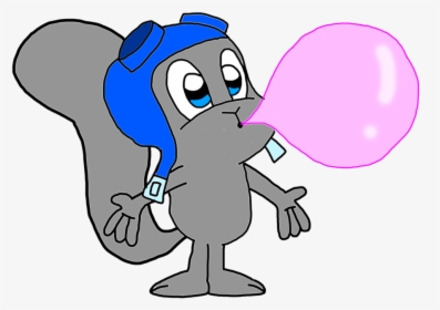 Rocky Blows A Bubble Gum By Kalebdouglass2 - Rocky The Squirrel Bubblegum, HD Png Download, Transparent PNG