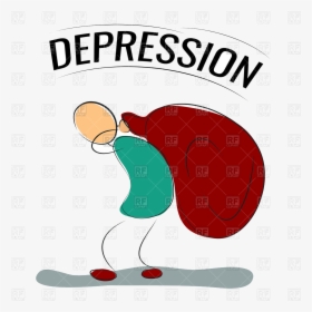 Depression Man Bears Big Sack Concept Vector Image - Dibujos De La Gran Depresion, HD Png Download, Transparent PNG