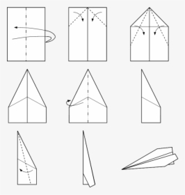 Make Paper Airplane Step By Step, HD Png Download, Transparent PNG