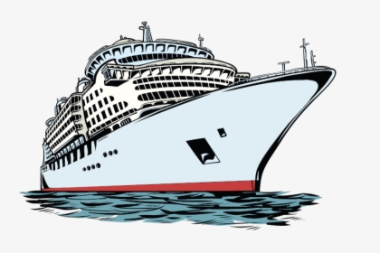 Cruise Ship Cartoon Drawing , Png Download - Cruise Ship Vector, Transparent Png, Transparent PNG