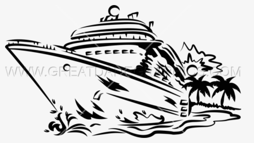 Drawing At Getdrawings Com - Black Cruise Ship Art, HD Png Download, Transparent PNG