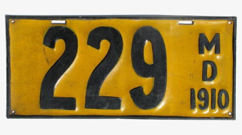 Maryland License Plate, 1910 - 1910 Maryland License Plate, HD Png Download, Transparent PNG