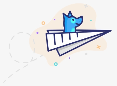 Updog Dog Illustration Flying In A Paper Airplane - Cartoon, HD Png Download, Transparent PNG