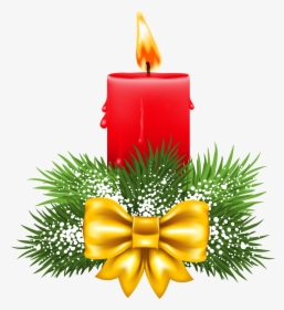 Christmas Decoration Candle Clip Art - Christmas Candle Png, Transparent Png, Transparent PNG