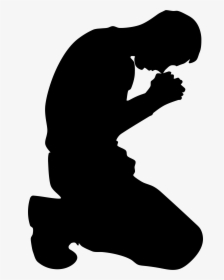 Praying Hands Kneeling Silhouette Clip Art - Man Praying Clip Art, HD Png Download, Transparent PNG