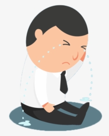 Crying Cartoon Sadness - Man Crying Png, Transparent Png, Transparent PNG