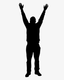 Man Hands Up Silhouette, HD Png Download, Transparent PNG