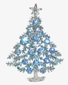 Bj Light Blue Ice Rhinestone Enamel Christmas Tree - Ice Christmas Tree Clipart, HD Png Download, Transparent PNG