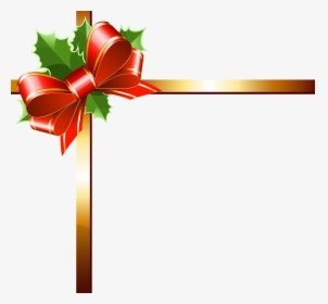 Ribbon Clipart Christmas - Christmas Gold Ribbon Png, Transparent Png, Transparent PNG