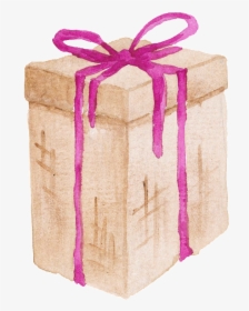 Hand Painted Gift Box Christmas Transparent Decorative - Gift, HD Png Download, Transparent PNG